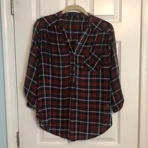 Plaid Polyester Top